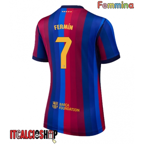 Barcelona Fermin Lopez #7 Prima Maglia Femmina 2026-27 Manica Corta